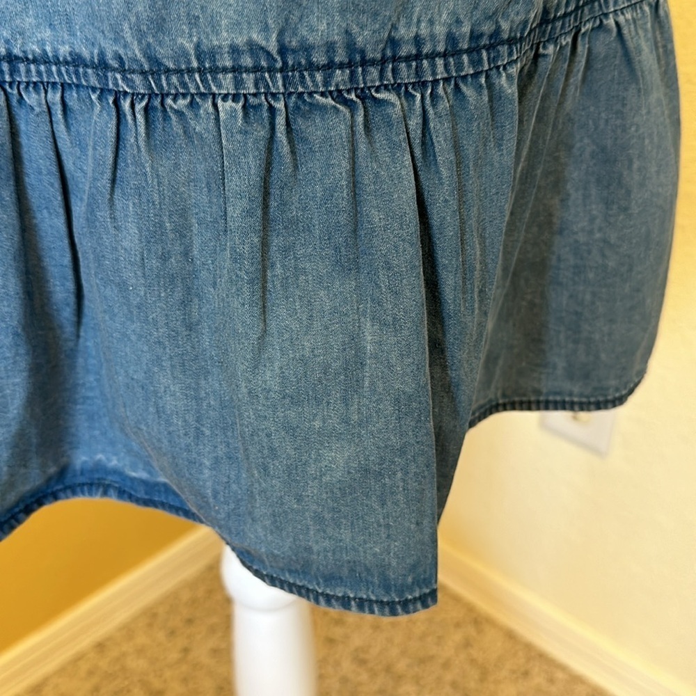NWT New Glory Belted blue cotton shift dress Sz S - Picture 9 of 12